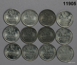 LOT OF 12 1943 STEEL CENTS BU SOME SPOTS #11905