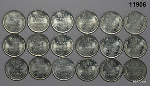 LOT OF 18 1943 P CHOICE BU STEEL CENTS! #11906