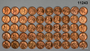 ORIGINAL CHOICE BU 1944 S LINCOLN CENT ROLL (50 COINS) FLASHY!! #11243