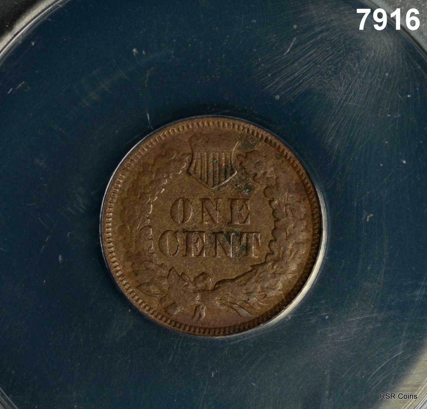 1872 INDIAN HEAD CENT ANACS CERTIFIED VF30 BOLD N CORRODED #7916