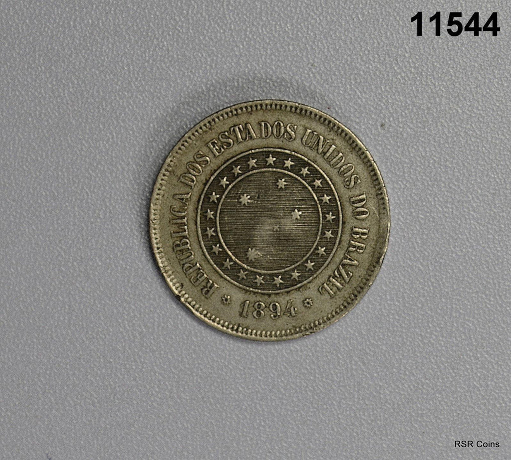 BRAZIL 1894 100 REIS XF+! #11544