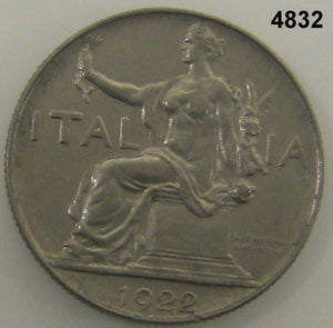 1922 R ITALY LIRA AU+ #4832
