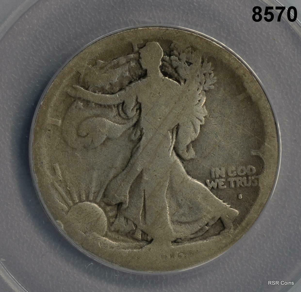 1916 S WALKING LIBERTY HALF DOLLAR ANACS CERTIFIED AG 3 #8570
