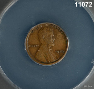 1923 S LINCOLN CENT ANACS CERTIFIED FINE15! #11072