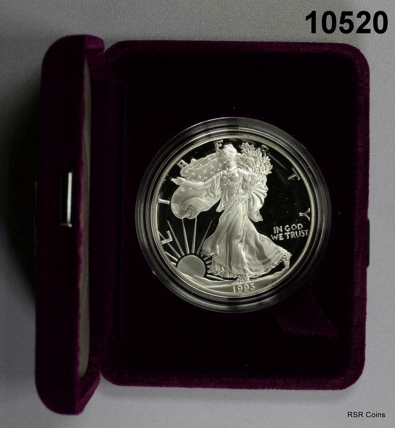 1993 PROOF SILVER EAGLE GEM WITH COA & BOX! #10520