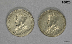 LOT OF 2- RARE 1925 CANADIAN NICKELS MINTAGE 200,050!! #10620