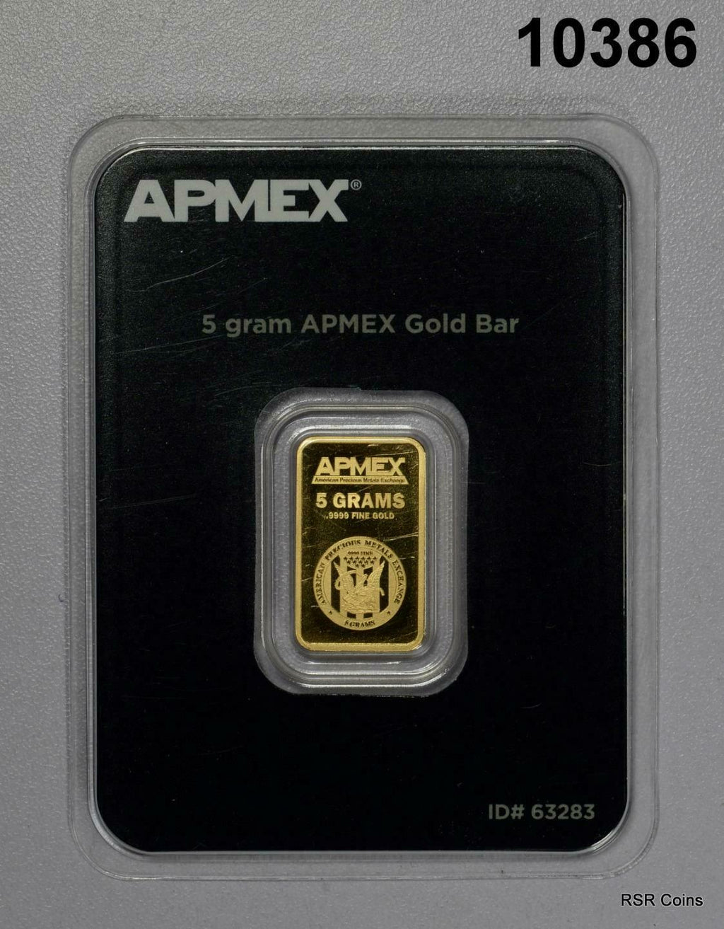 5 GRAM APMEX .9999 FINE GOLD BAR SEALED ON CARD!! #10386
