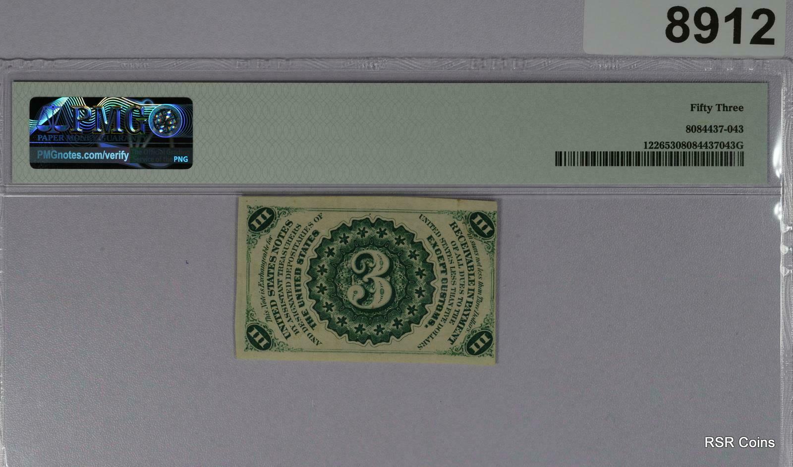 3 CENTS 3RD ISSUE FRACTIONAL CURRENCY FR#1226 LIGHT BACKGROUND NICE! #8912