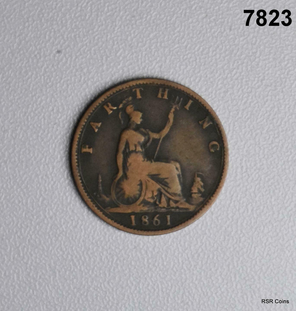 BRITAIN 1861 FARTHING #7823