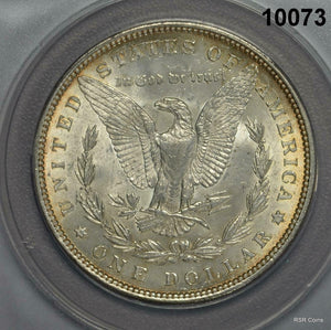 1881 MORGAN SILVER DOLLAR ANACS CERTIFIED MS61 PALE GOLD EDGES! #10073