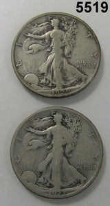 1923S &29S WALKING HALF DOLLARS F-VF BETTER DATES! SOME SCRATCHES #5519