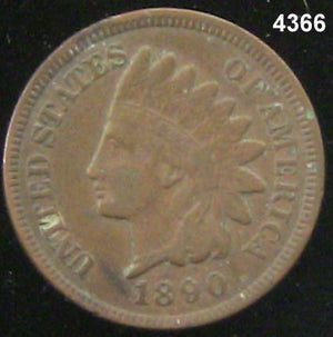 1890 INDIAN HEAD CENT XF+ #4366