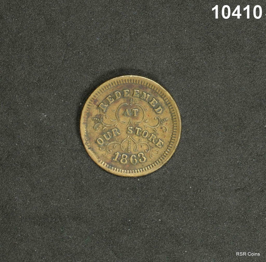 1863 CIVIL WAR TOKEN ROBINSON OF BALLOU GROCERS TROY NY #10410