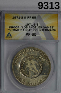 1971 S IKE 1$ LOS ANGELES GAMES "SUMMER 1984" ANACS CERTIFIED PF65 #9313