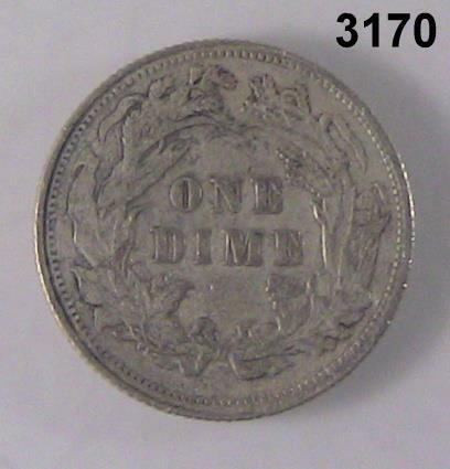 1890 SEATED LIBERTY DIME AU! #3170