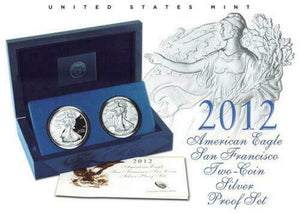 2012 US MINT AMERICAN EAGLE SAN FRANCISCO TWO COIN SILVER PROOF SET