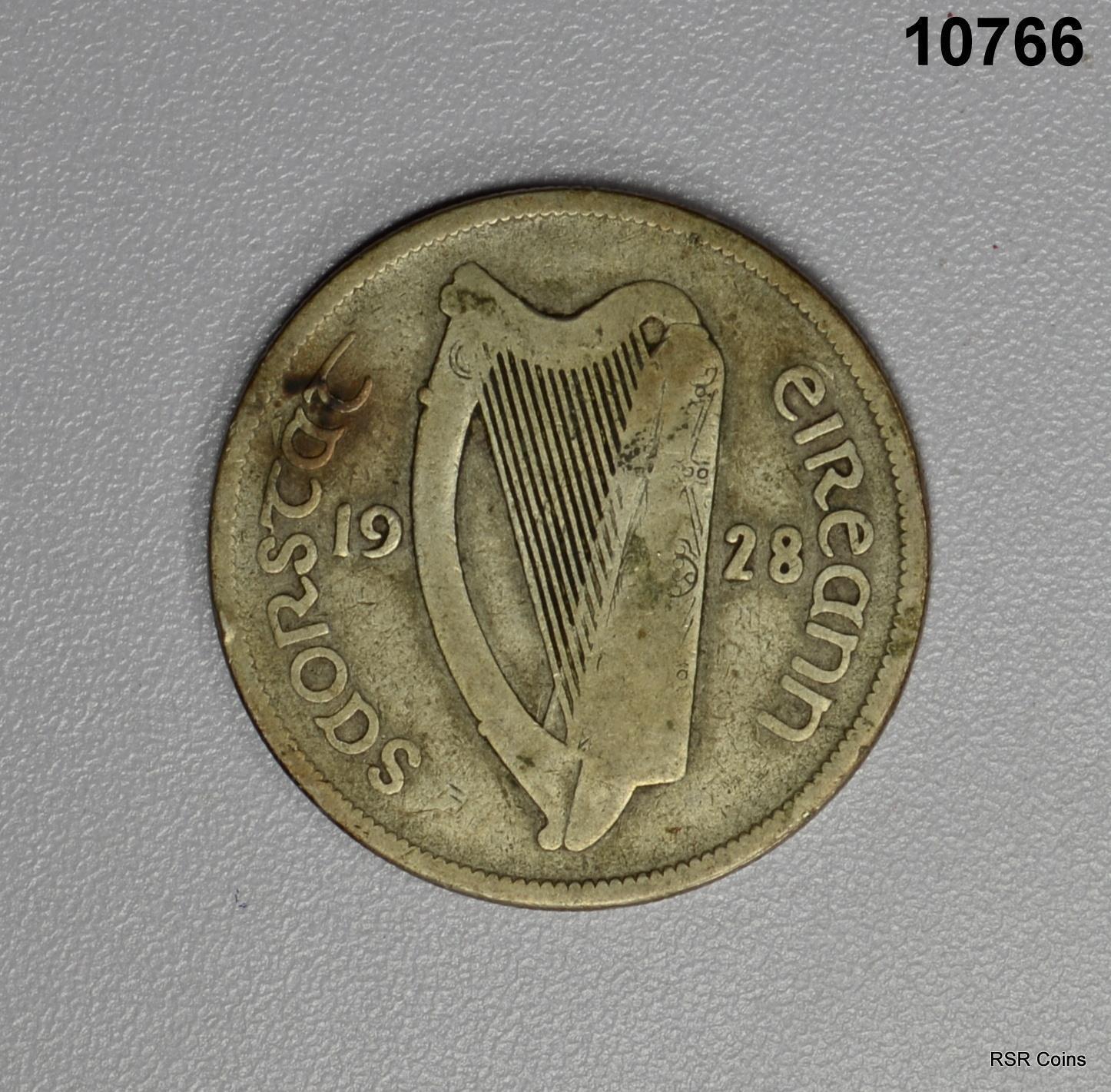 1928 1/2 COROIN IRELAND SILVER COIN! #10766