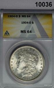 1904 O MORGAN SILVER DOLLAR ANACS CERTIFIED MS64 FLASHY! #10036