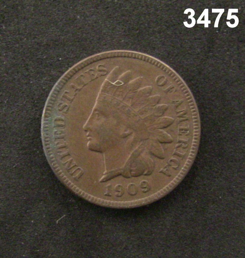 1909 INDIAN CENT AU! #3475