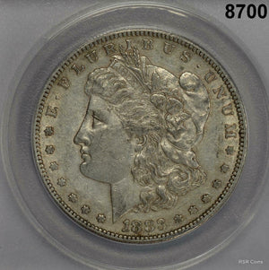 1883 S MORGAN SILVER DOLLAR ANACS CERTIFIED AU50 CLEANED SCRATCHED SCARCE #8700