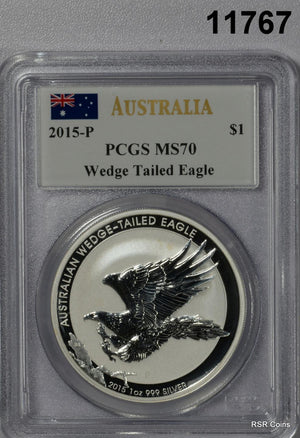 2015 AUSTRALIA WEDGE TAILED EAGLE PCGS CERTIFIED MS70 SIGNED BY MERCANTI#11767