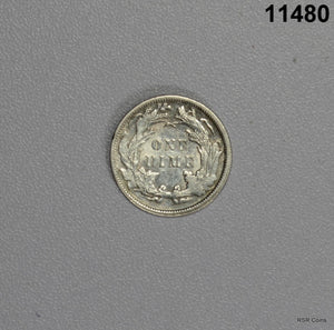 1890 SEATED LIBERTY DIME AU! #11480