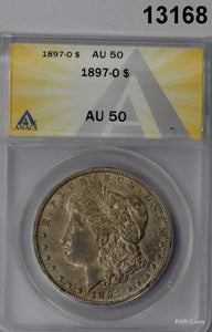 1897 O MORGAN SILVER DOLLAR ANACS CERTIFIED AU50 LOOKS BETTER! #13168