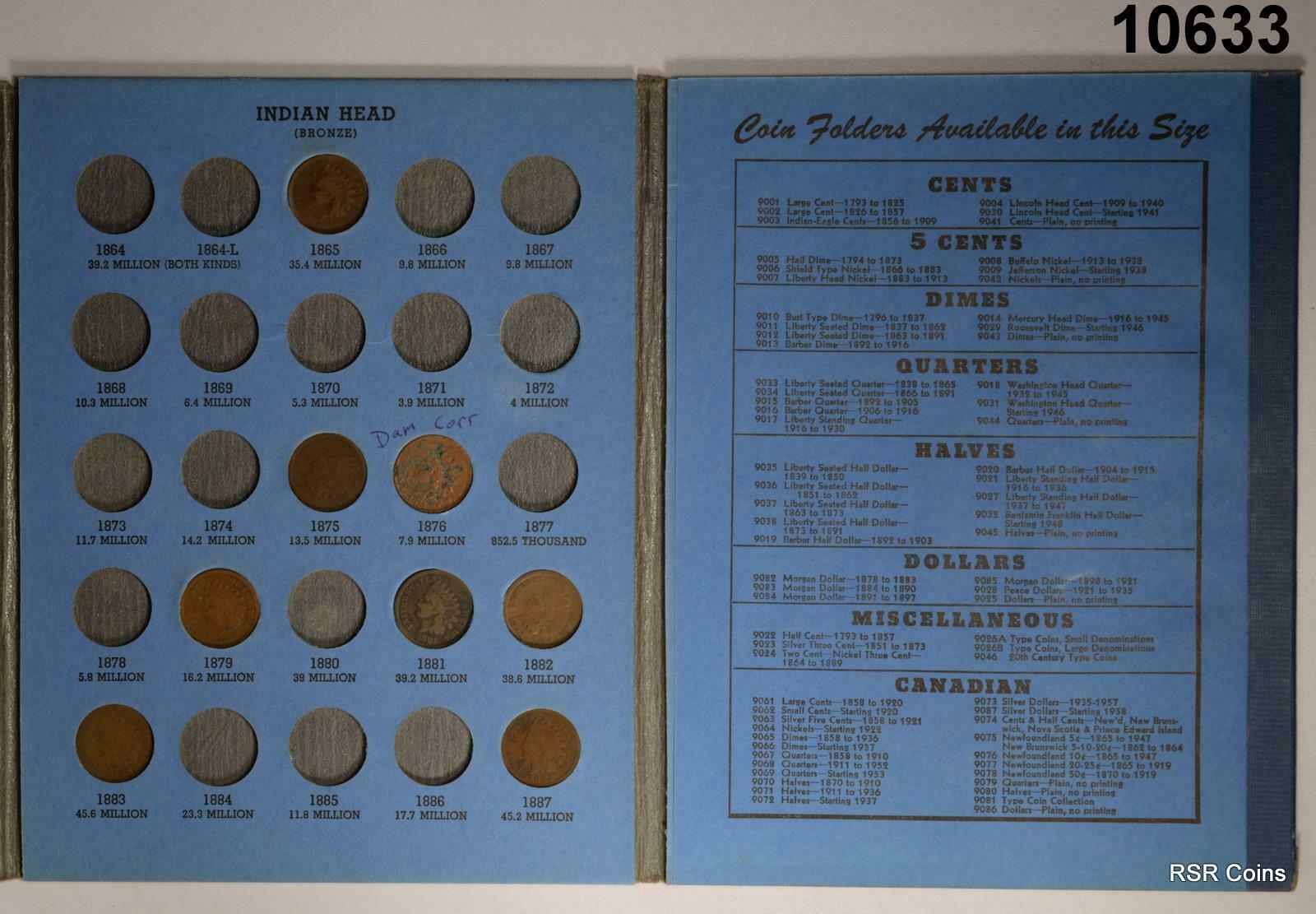 G-XF INDIAN HEAD STARTER COLLECTION 31 COIN SET AS SHOWN CORRODED & CLEAN #10633