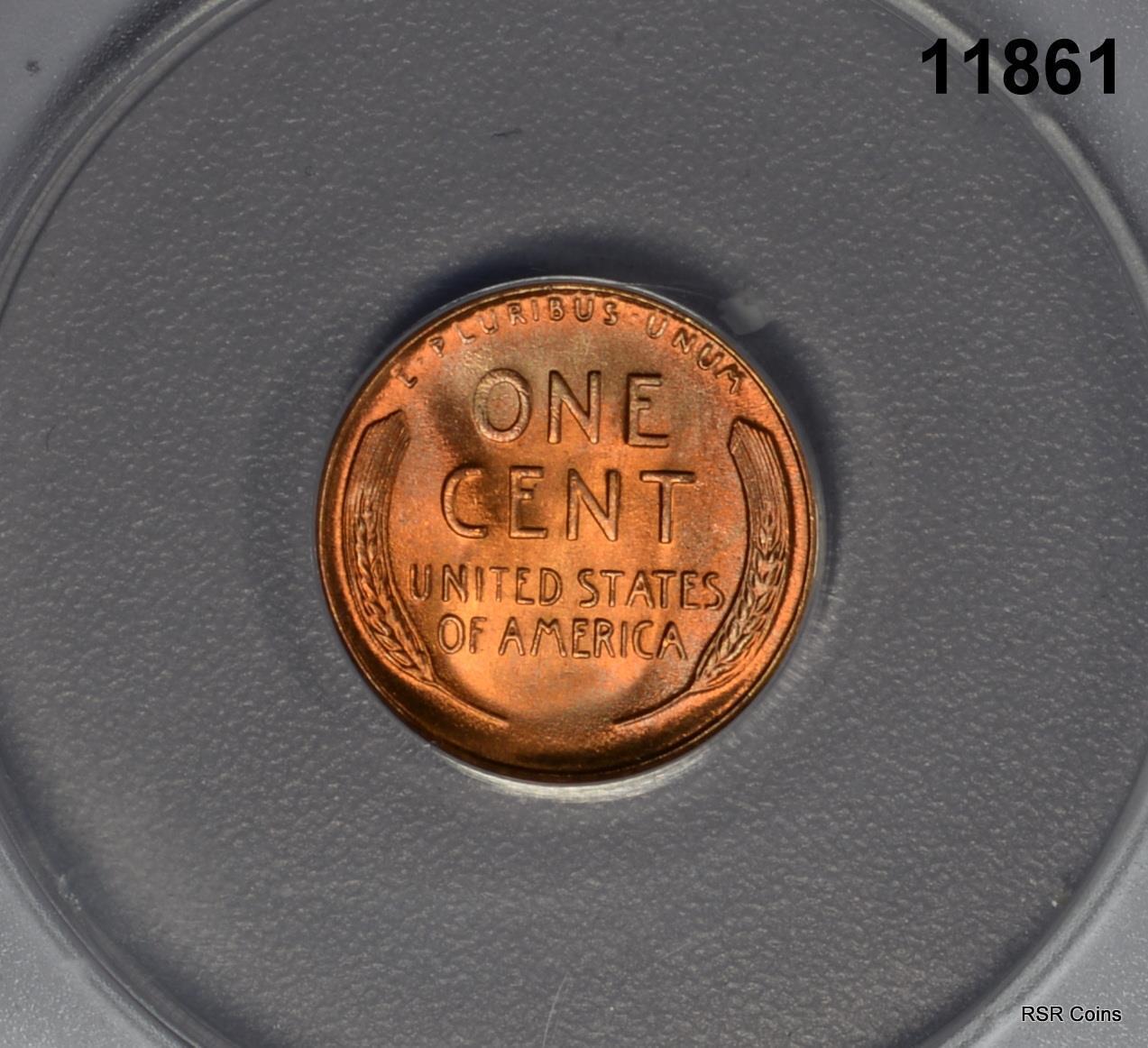 1947 D LINCOLN CENT ANACS CERTIFIED MS66 RD! FINE RED! #11861