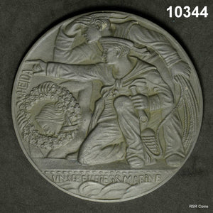 1917 CAST ZINC MEDALLION OUR WAR MARINE "UNSERE KRIEGS MARINE" 226.6G #10344