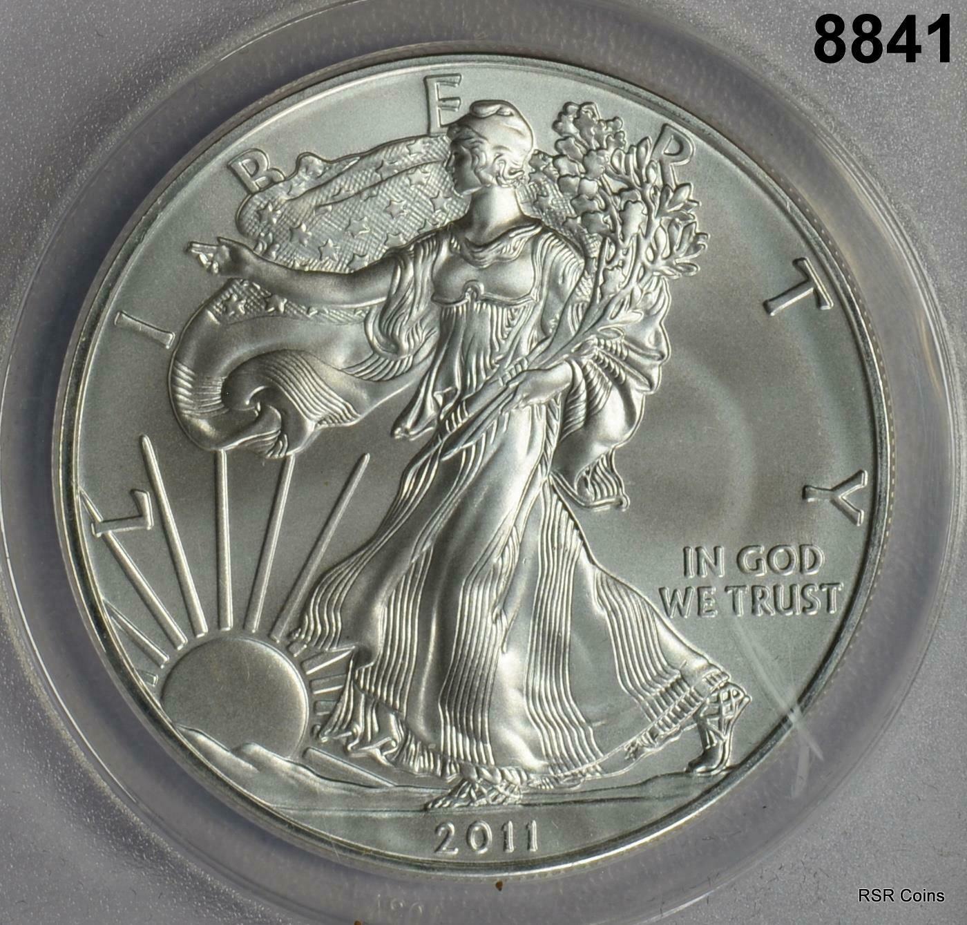 2010 & 2011 ANACS CERTIFIED SILVER EAGLE 2 COIN SET #8841