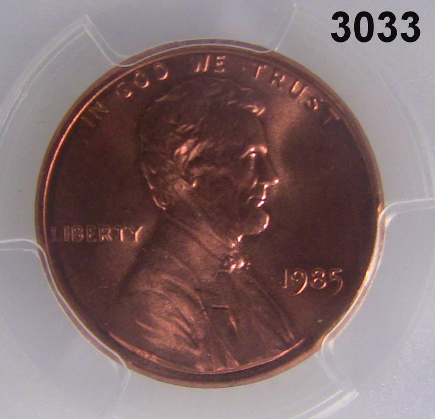 1985 PCGS CERTIFIED MS 67 RD LINCOLN PENNY! FLASHY LUSTER #3033