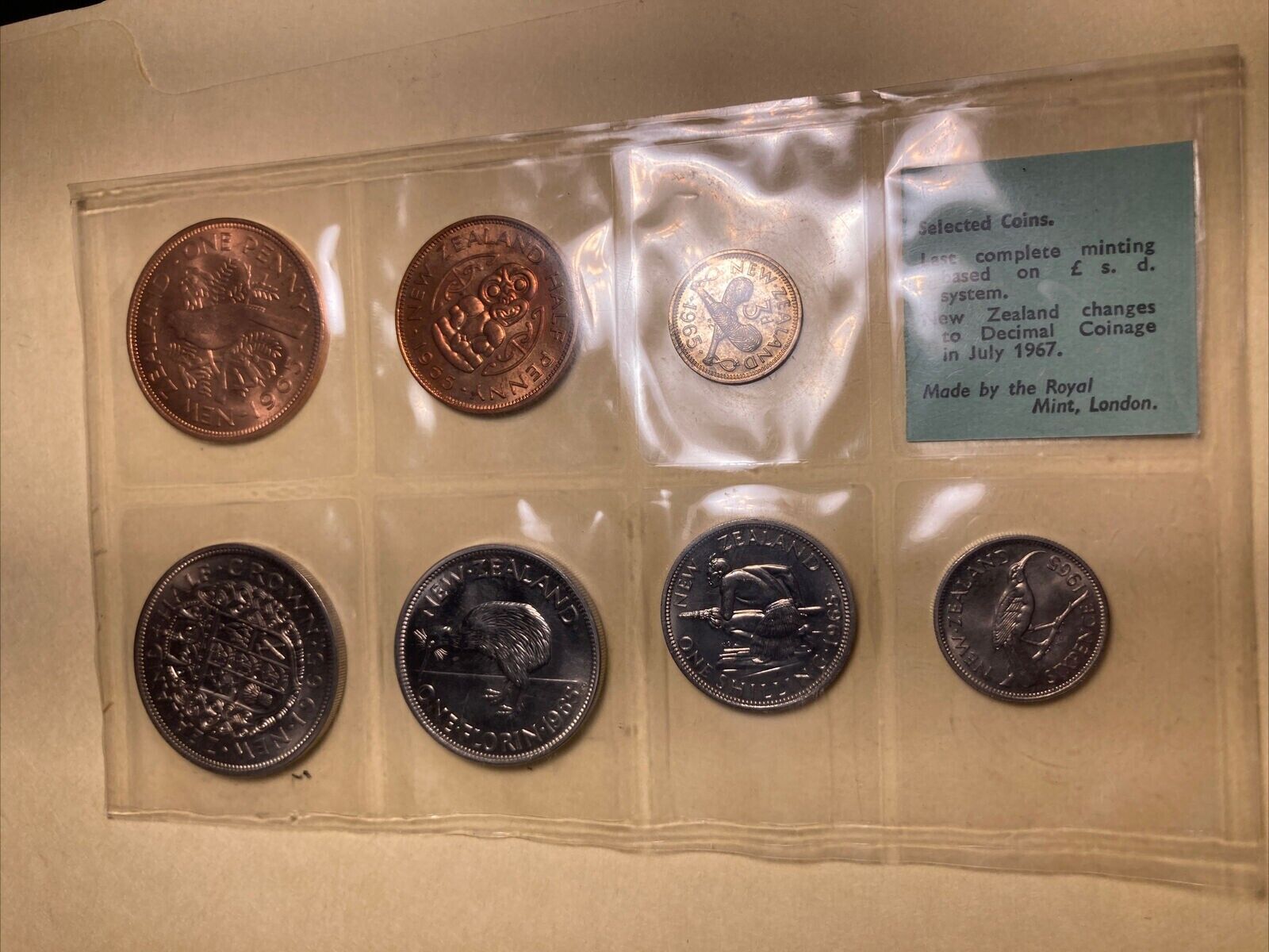 1965 New Zealand Selected mint set uncirculated world coins pre-decimal SEALED!