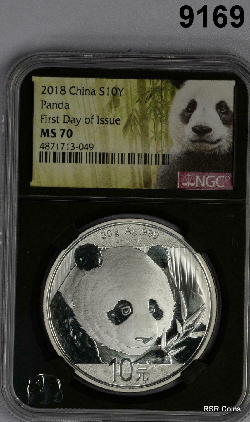 2018 CHINA SILVER 10 YUAN 30G PANDA NGC CERTIFIED MS70 PERFECT! #9169