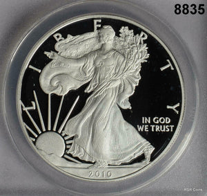 2010 W SILVER EAGLE FIRST RELEASE ANACS CERTIFIED PR70 DCAM IN WOOD BOX! #8835