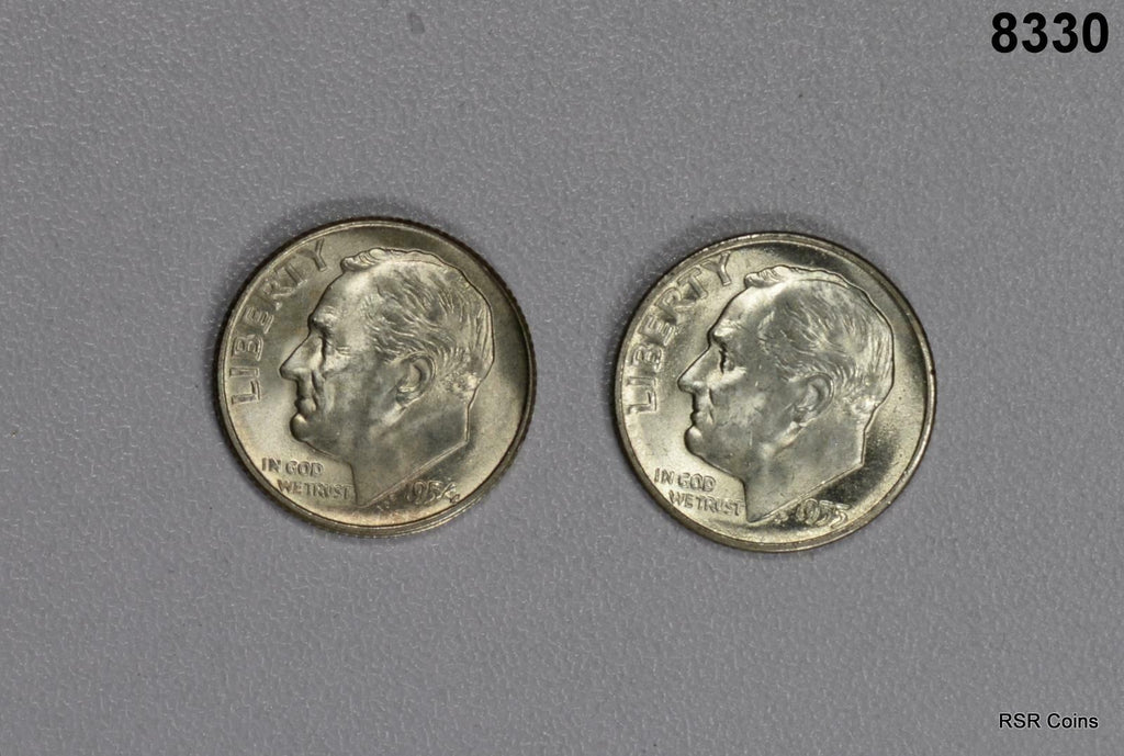 1954 S & 1955 S CHOICE BU ROOSEVELT DIME SET! #8330