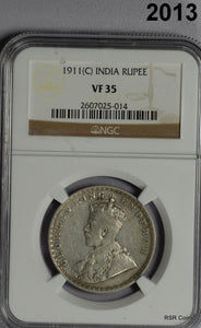1911 (C) INDIA RUPEE NGC CERTIFIED VF 35 #2013