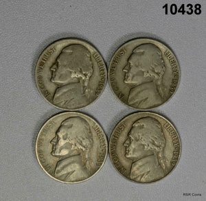 4- 1939D JEFFERSON NICKELS F-XF SCARCE! #10438