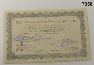 WWII PHILIPPINE GUERILLA MONEY WITH COA AND HISTORY 5 NOTES #7350