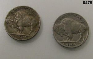 1929 & 1938D 2 COIN BUFFALO NICKELS XF! #6479