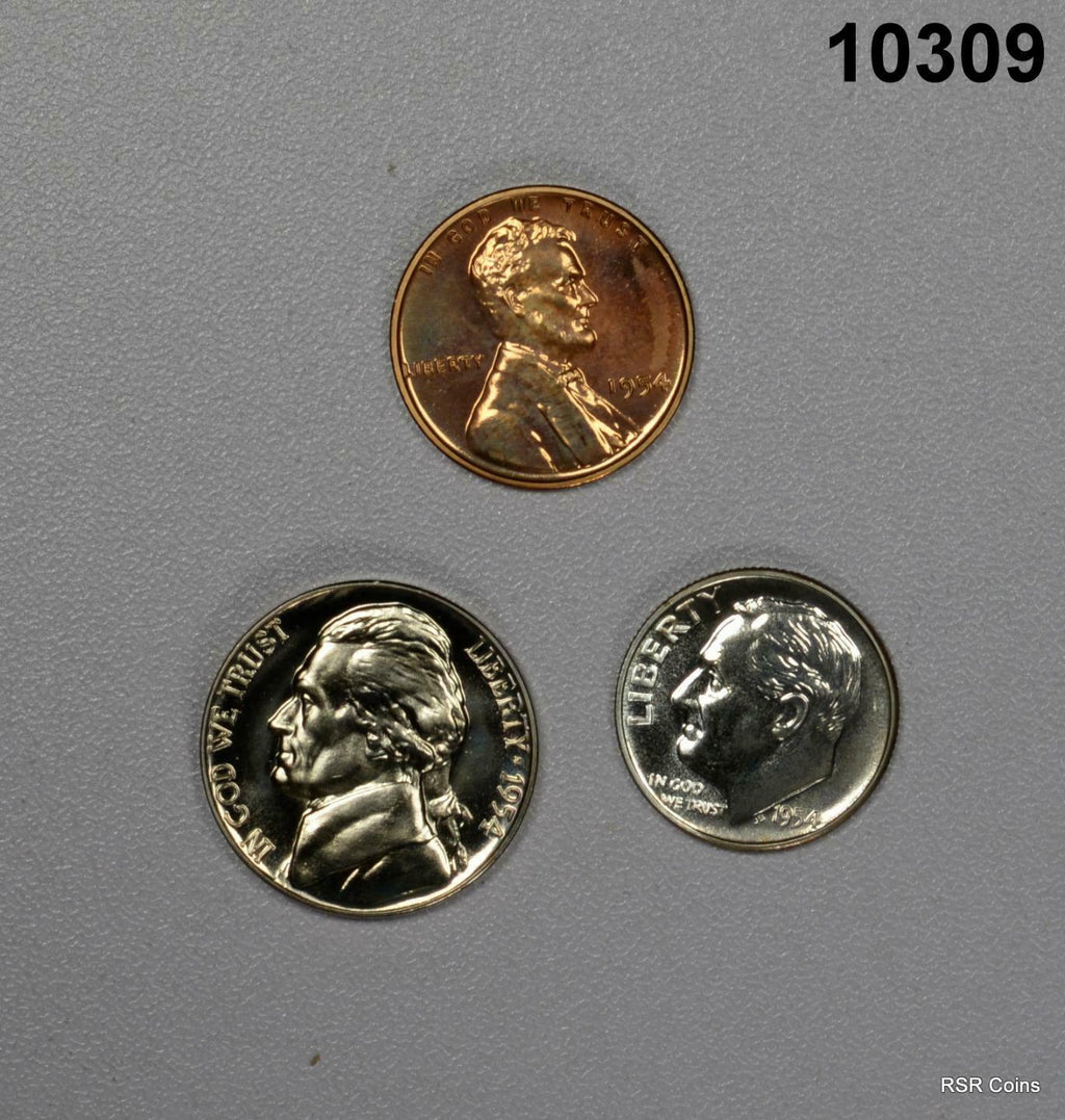 1954 PROOF CENT- DIME 3 COIN SET #10309