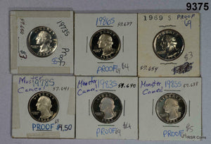 LOT OF 17 PROOF WASHINGTON QUARTERS PF65-67++!! LOOK AT PICS OLD LOT! #9375