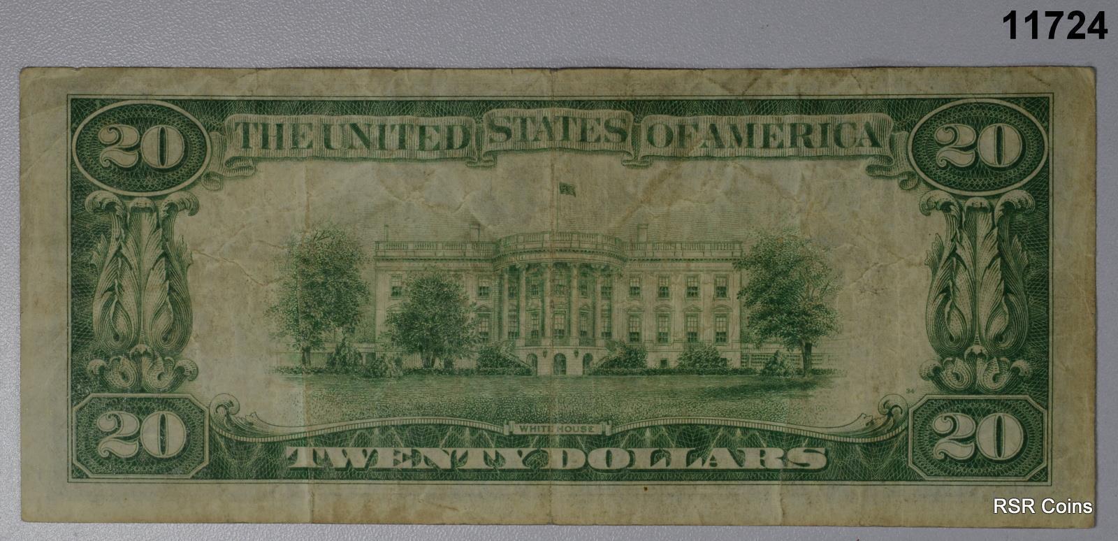 1928 B LIME GREEN "REDEEMABLE IN GOLD" BOSTON MASS FEDERAL RESERVE NOTE! #11724