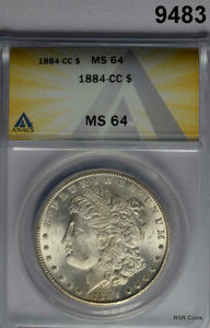 1884 CC MORGAN SILVER DOLLAR ANACS CERTIFIED MS64 WOW!! #9483