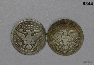 2 COIN BARBER QUARTER LOT: 1897 GOOD, 1906 FINE! #9344