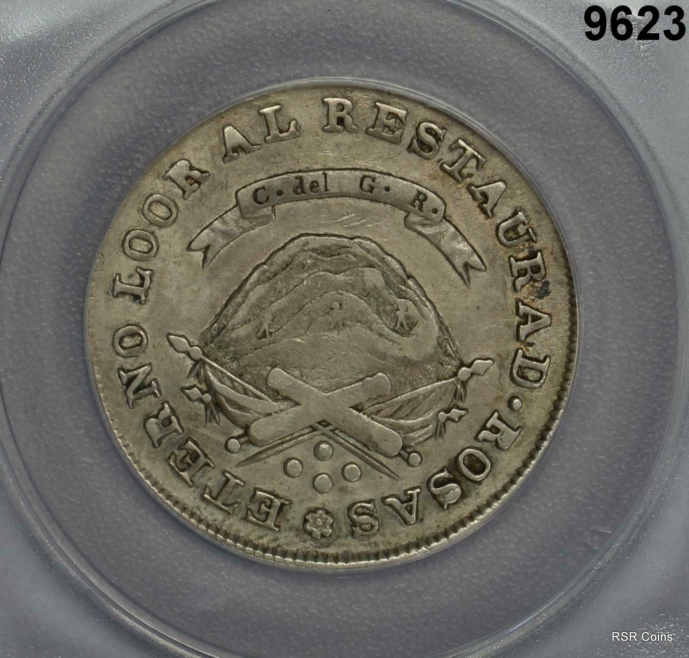 1850-RB ARGENTINA LA RIOJA 4 REALES ANACS CERTIFIED VF20 ORIGINAL!! #9623