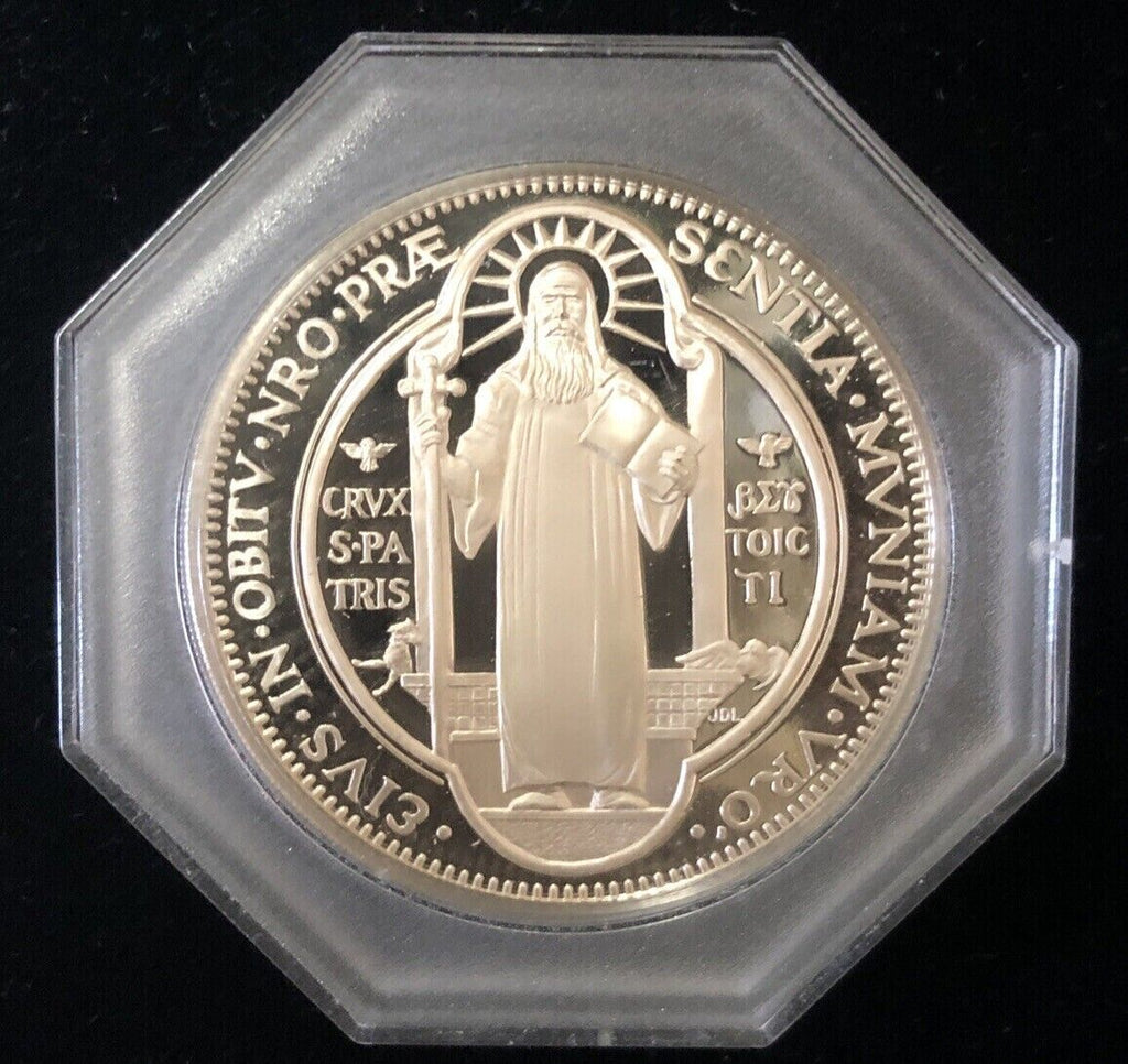 St. Benedict Sterling Silver Proof Medal The Catholic Art Guild FREE BRONZE INC.