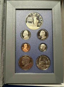 1986 PRESTIGE Proof Set. U.S Mint PROOF STATUE LIBERTY OF LIBERTY 90% SILVER $
