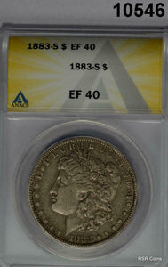 1883 S MORGAN SILVER DOLLAR ANACS CERTIFIED EF40 ORIGINAL BETTER DATE!! #10546