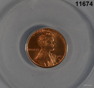 1942 D LINCOLN WHEAT CENT ANACS CERTIFIED MS66 RED FLASHY! #11674